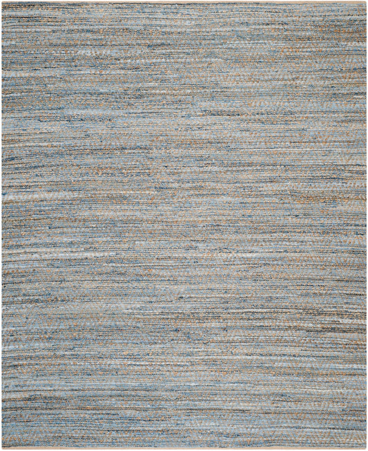 Safavieh Cape Cod Dartmouth 9 x 12 (ft) Jute Natural/Blue Rectangular Indoor Chevron Coastal Spot Clean Only Area rug