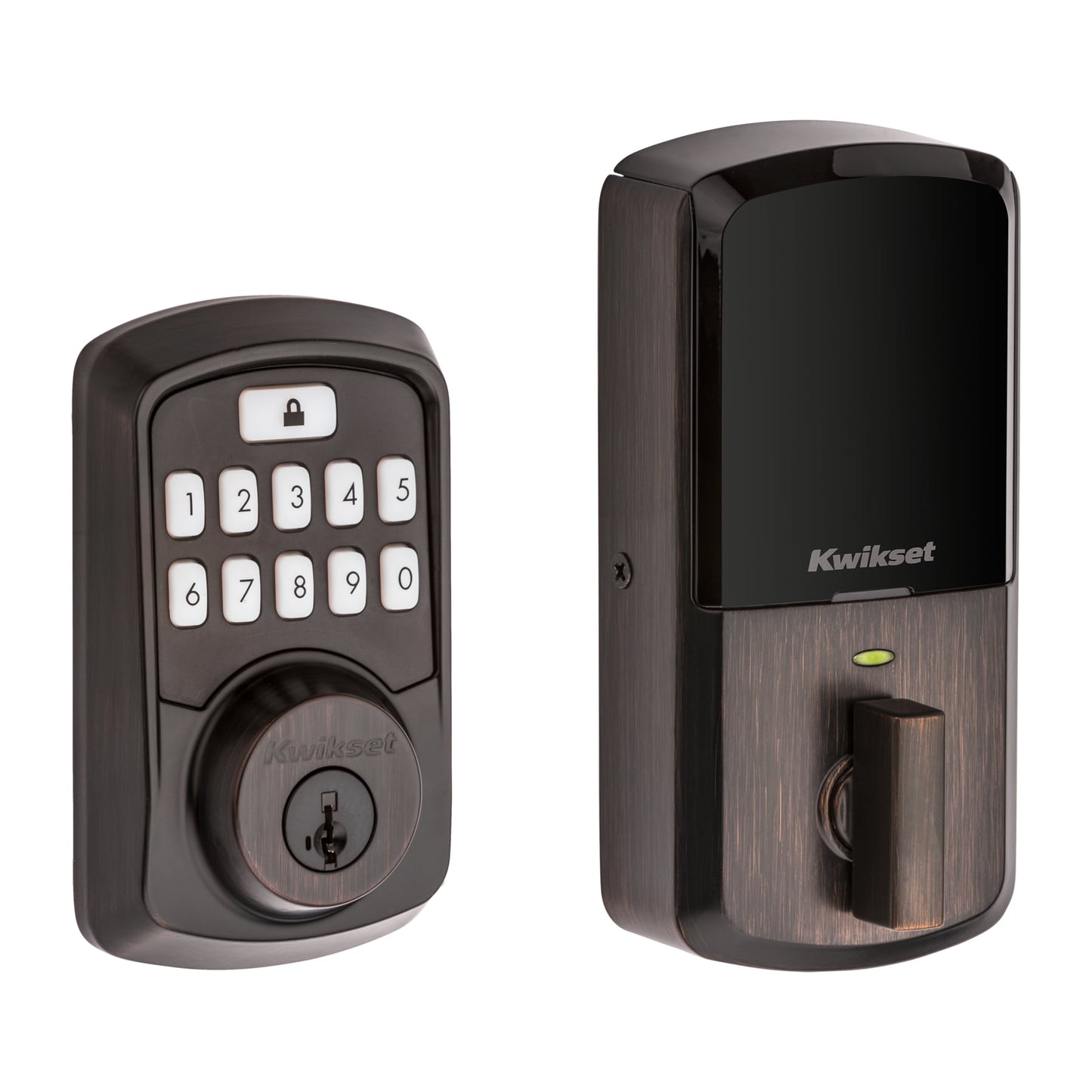 Kwikset Aura Venetian Bronze Smart Lock Electronic Deadbolt Bluetooth Smartkey with Keypad 942 BLE DB 11P SMT
