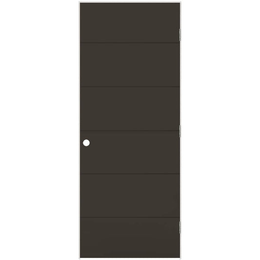 Masonite 32-in x 80-in Slate Hollow core Flush Left hand Smooth Prefinished Molded composite Flat Jamb Single Prehung Interior Door