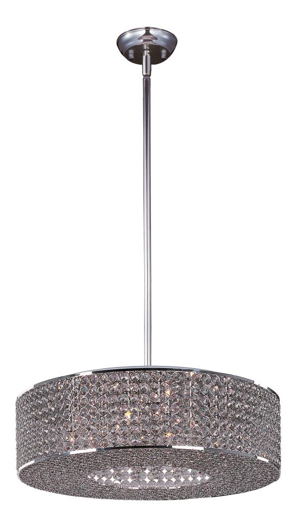 Maxim Lighting Glimmer 240-Light Plated Silver Glam Drum Pendant Light