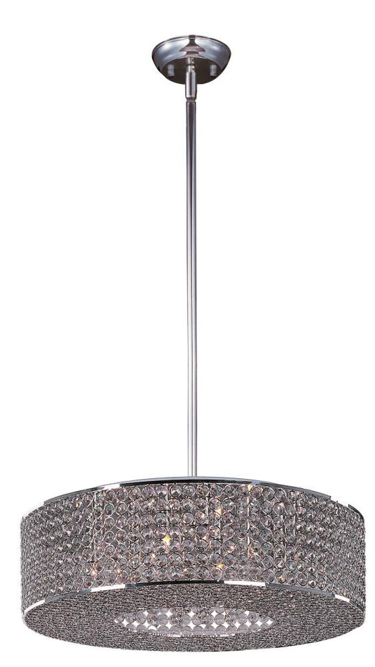 Maxim Lighting Glimmer 240-Light Plated Silver Glam Drum Pendant Light