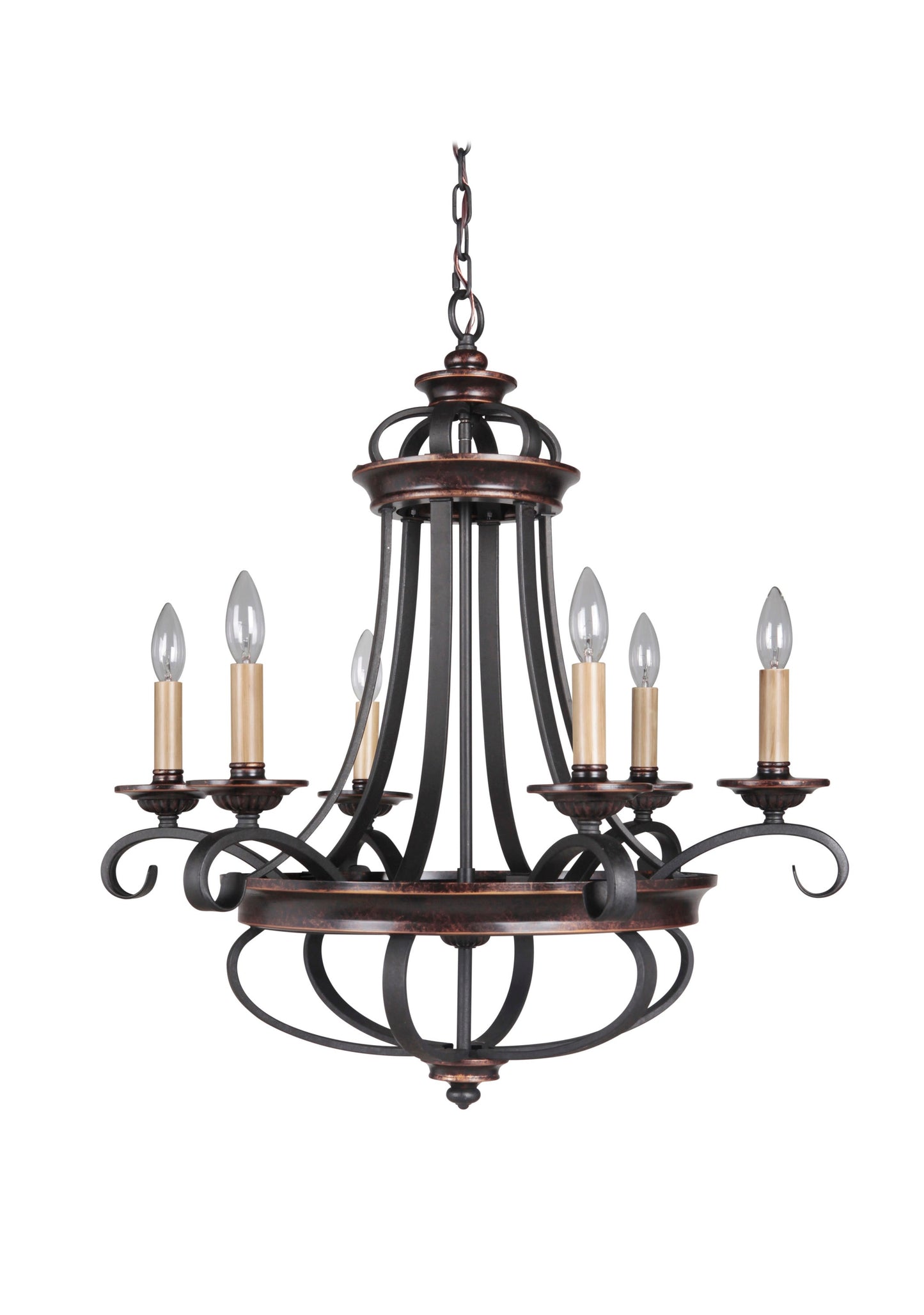 Craftmade Stafford 6 -Light Bronze Traditional For Use in Bedrooms, Dining Rooms, Foyers, Living Rooms Chandelier 1520289