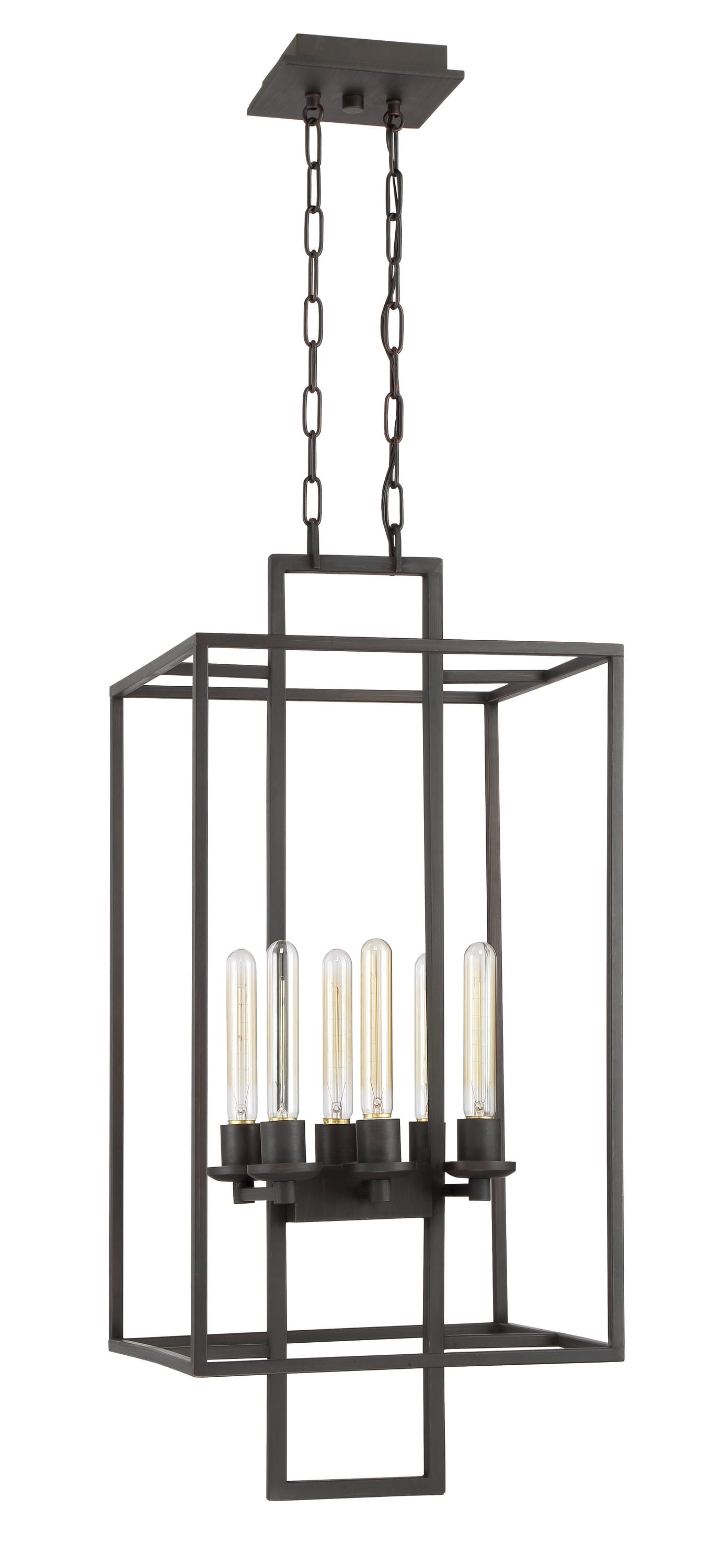 Craftmade Cubic 6 -Light Aged bronze brushed Transitional Square Large Hanging Pendant light 1520288