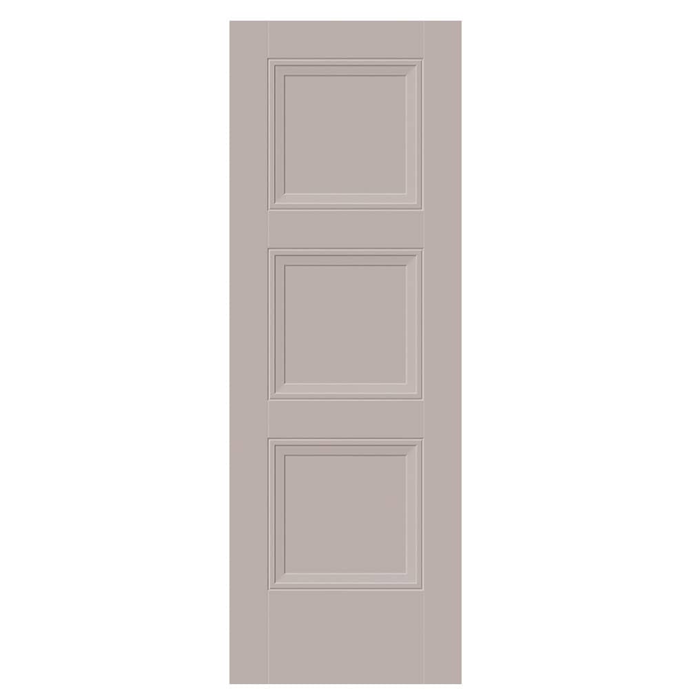 Masonite Livingston 28-in x 80-in Driftwood 3-panel square Smooth Hollow core Prefinished Molded composite Slab Door