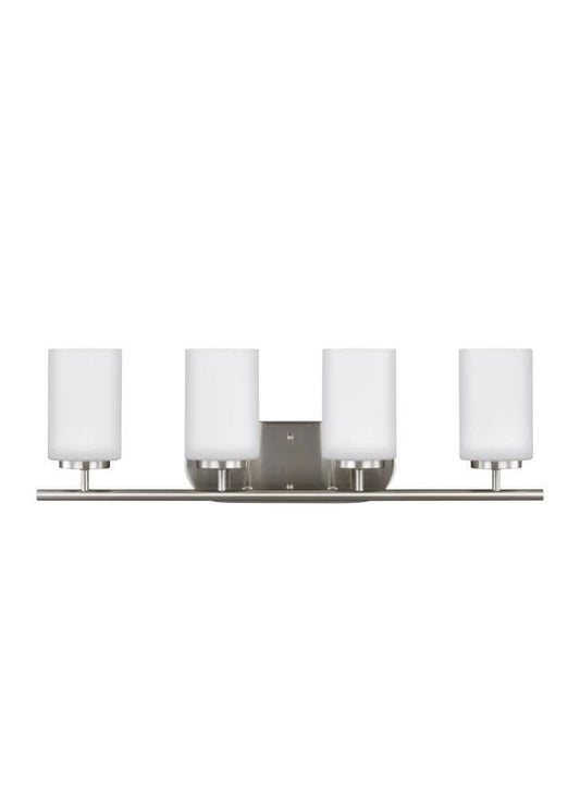 Generation Lighting Oslo 27.5-in 4 Light Brushed Nickel Modern/contemporary Bathroom Vanity light