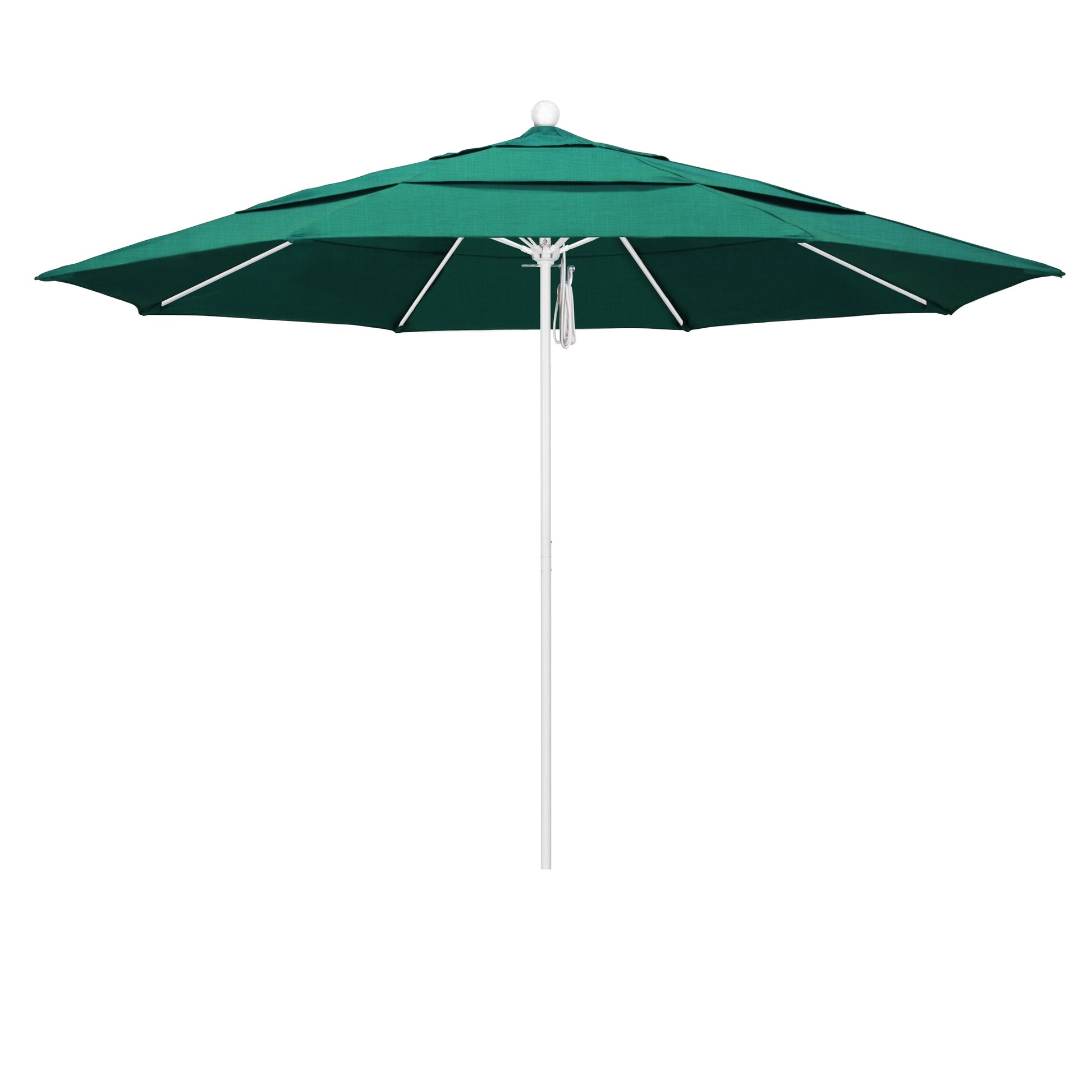 California Umbrella 11-ft Aluminum Green No-tilt Market Patio Umbrella