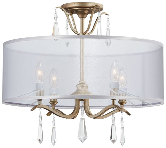 Minka Lavery Laurel Estate 4 -Light 20-in Gloss Gold Semi Flush Mount Light 1664378