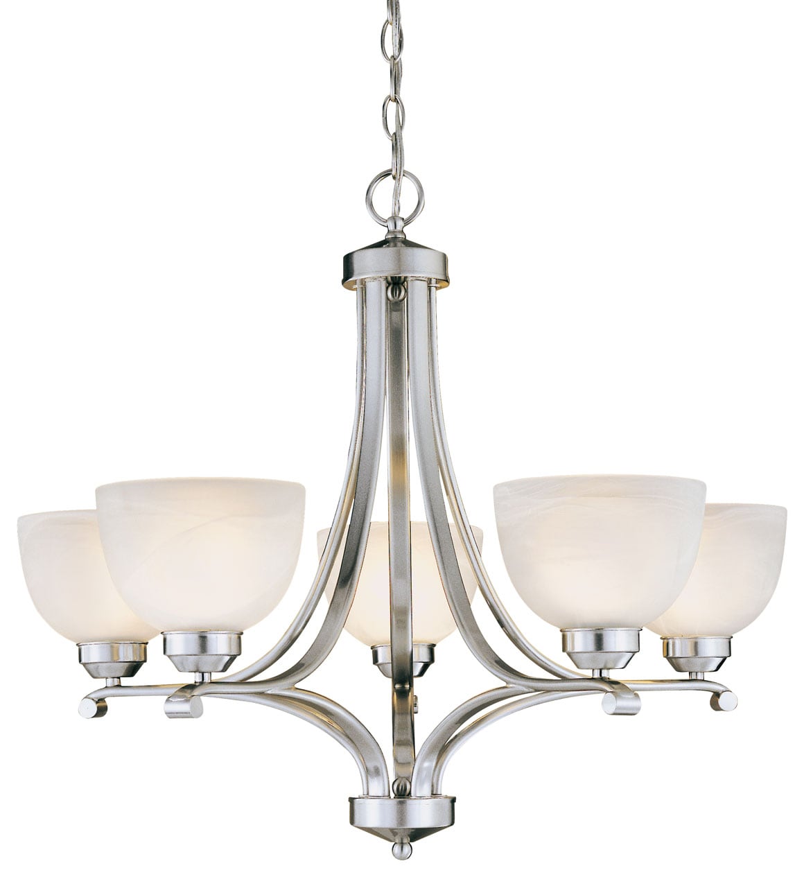 Minka Lavery Paradox 5 -Light Brushed Nickel Transitional For Use in Bedrooms, Dining Rooms, Foyers, Kitchens, Living Rooms Chandelier 1664075