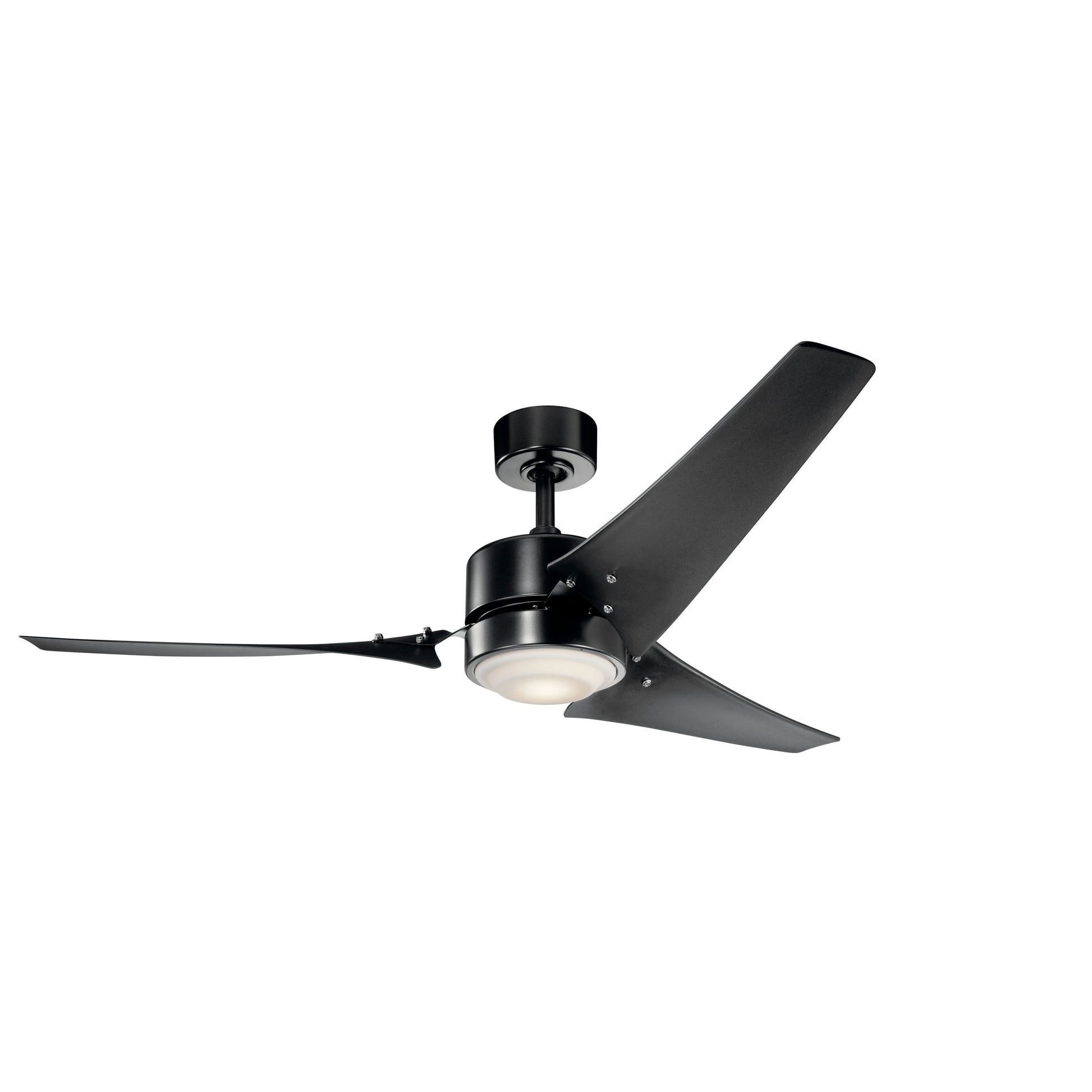 Kichler Rana 60-in Integrated LED Outdoor Satin Black with Satin Black Blades Ceiling Fan With Light - Remote Included ( 3 -Blade ) 1694998