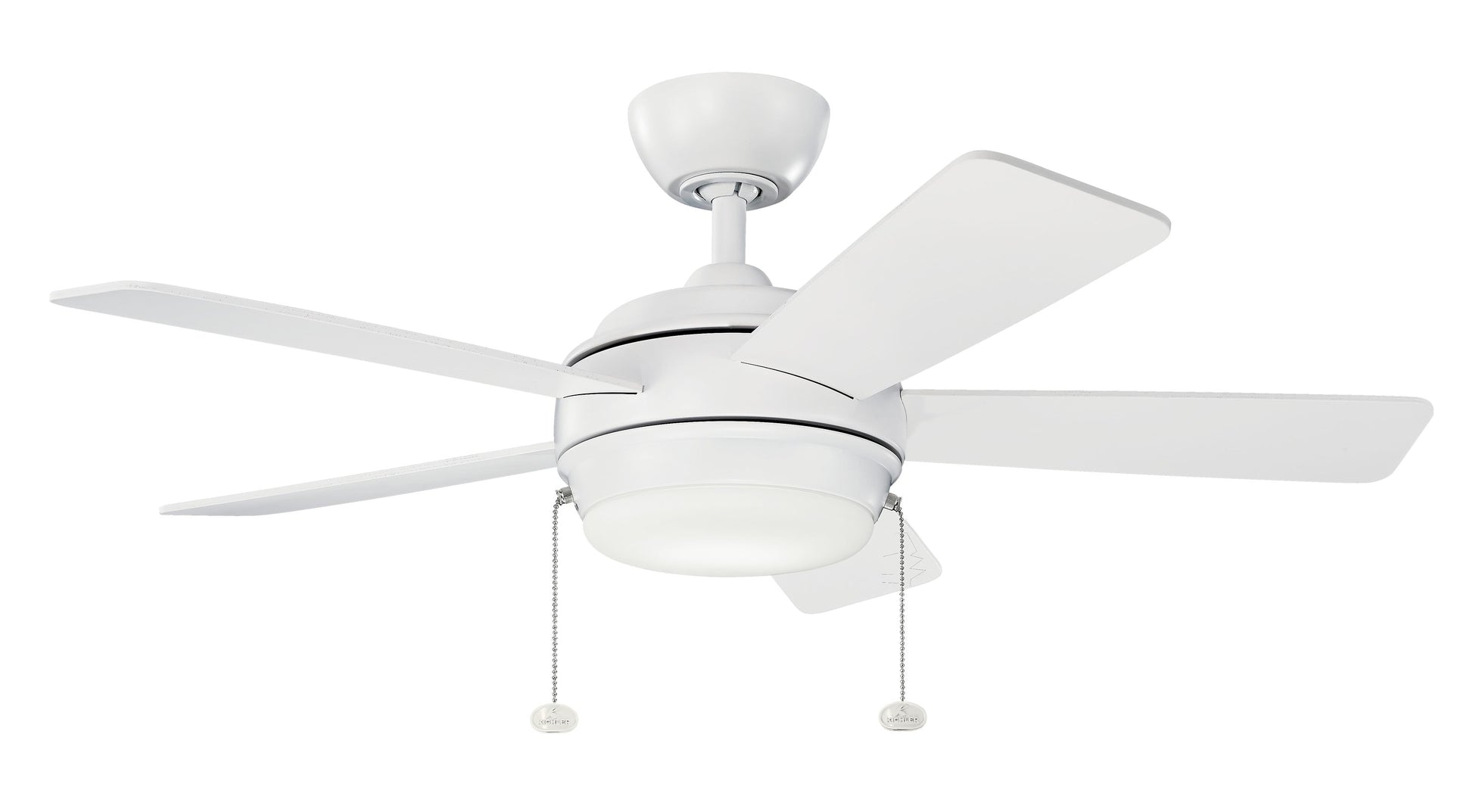 Kichler Starkk 42-in Integrated LED Matte White with Matte White Blades Ceiling Fan With Light ( 5 -Blade ) 1694936