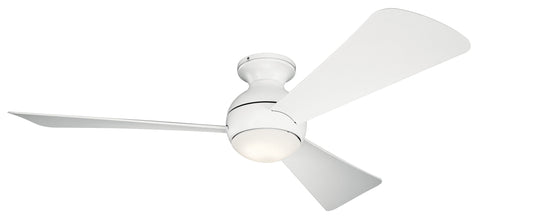 Kichler Sola 54-in Integrated LED Outdoor Downrod or Flush Mount Matte White with Matte White Blades Ceiling Fan With Light ( 3 -Blade ) 1694981