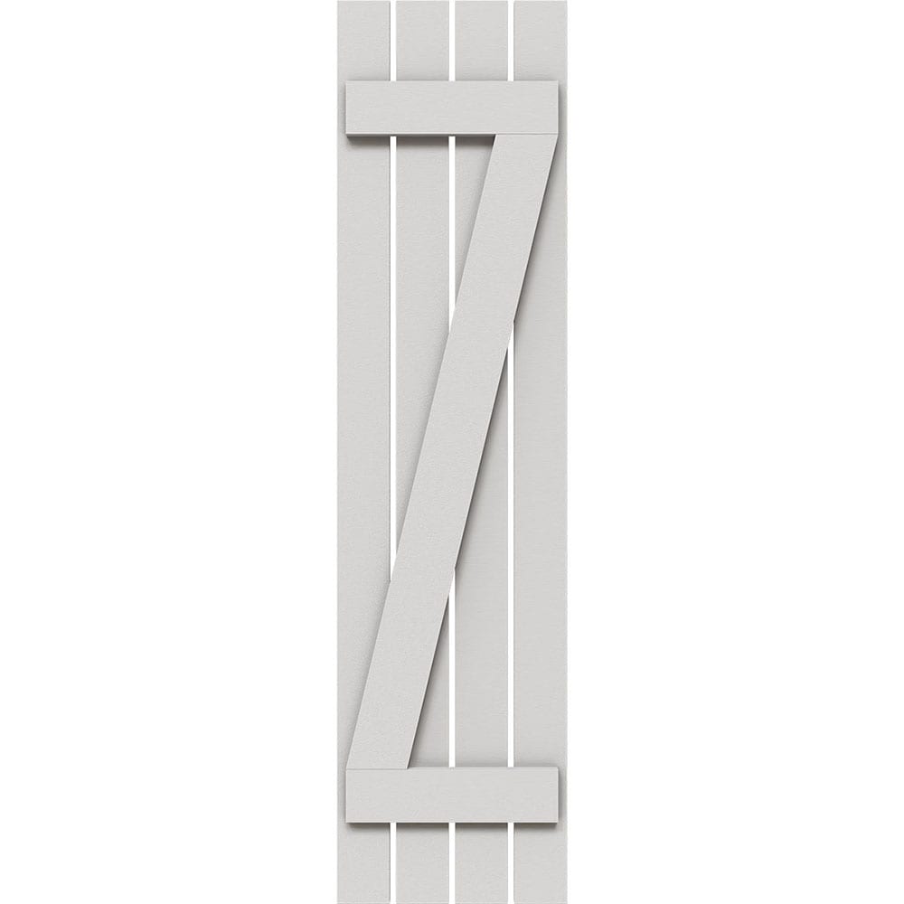 Ekena Millwork 23-in W x 86-in H Primed Paintable/Stainable Board and batten Spaced with z-bar Exterior Shutters ( 2 -Pack )