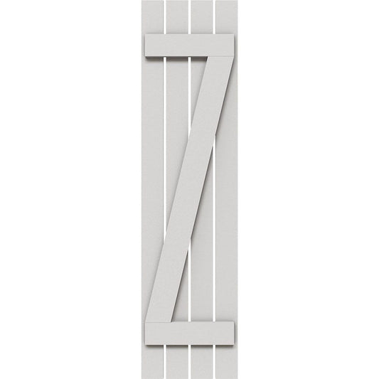 Ekena Millwork 23-in W x 86-in H Primed Paintable/Stainable Board and batten Spaced with z-bar Exterior Shutters ( 2 -Pack )