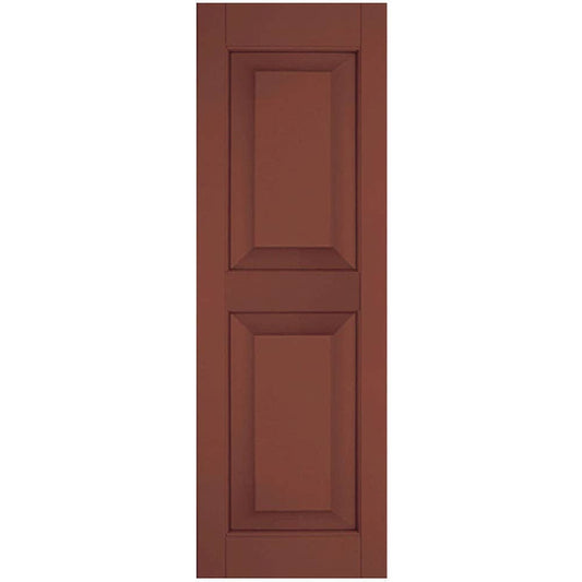 Ekena Millwork 18-in W x 34-in H Country Redwood Raised panel Wood Exterior Shutters ( 2 -Pack )