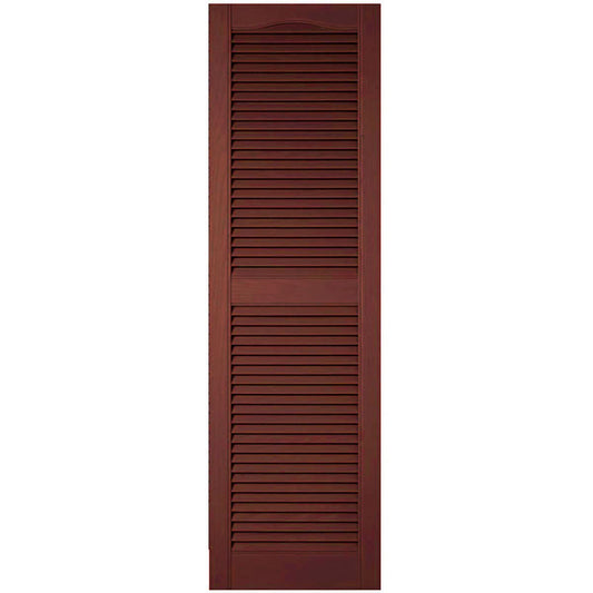 Ekena Millwork 12-in W x 48-in H Burgundy Red Louvered Exterior Shutters ( 2 -Pack )