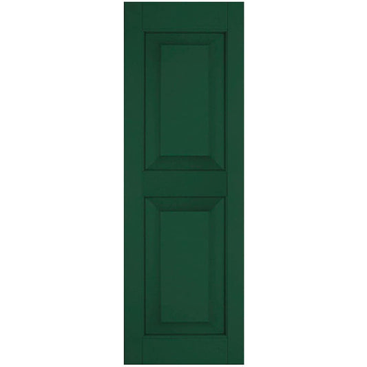 Ekena Millwork 15-in W x 53-in H Chrome Green Raised panel Wood Exterior Shutters ( 2 -Pack )
