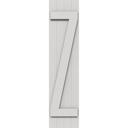 Ekena Millwork 21.5-in W x 96-in H Primed Paintable/Stainable Board and batten Z-bar Exterior Shutters ( 2 -Pack )