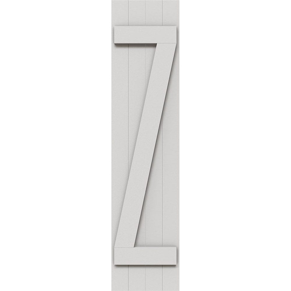 Ekena Millwork 21.5-in W x 77-in H Primed Paintable/Stainable Board and batten Z-bar Exterior Shutters ( 2 -Pack )