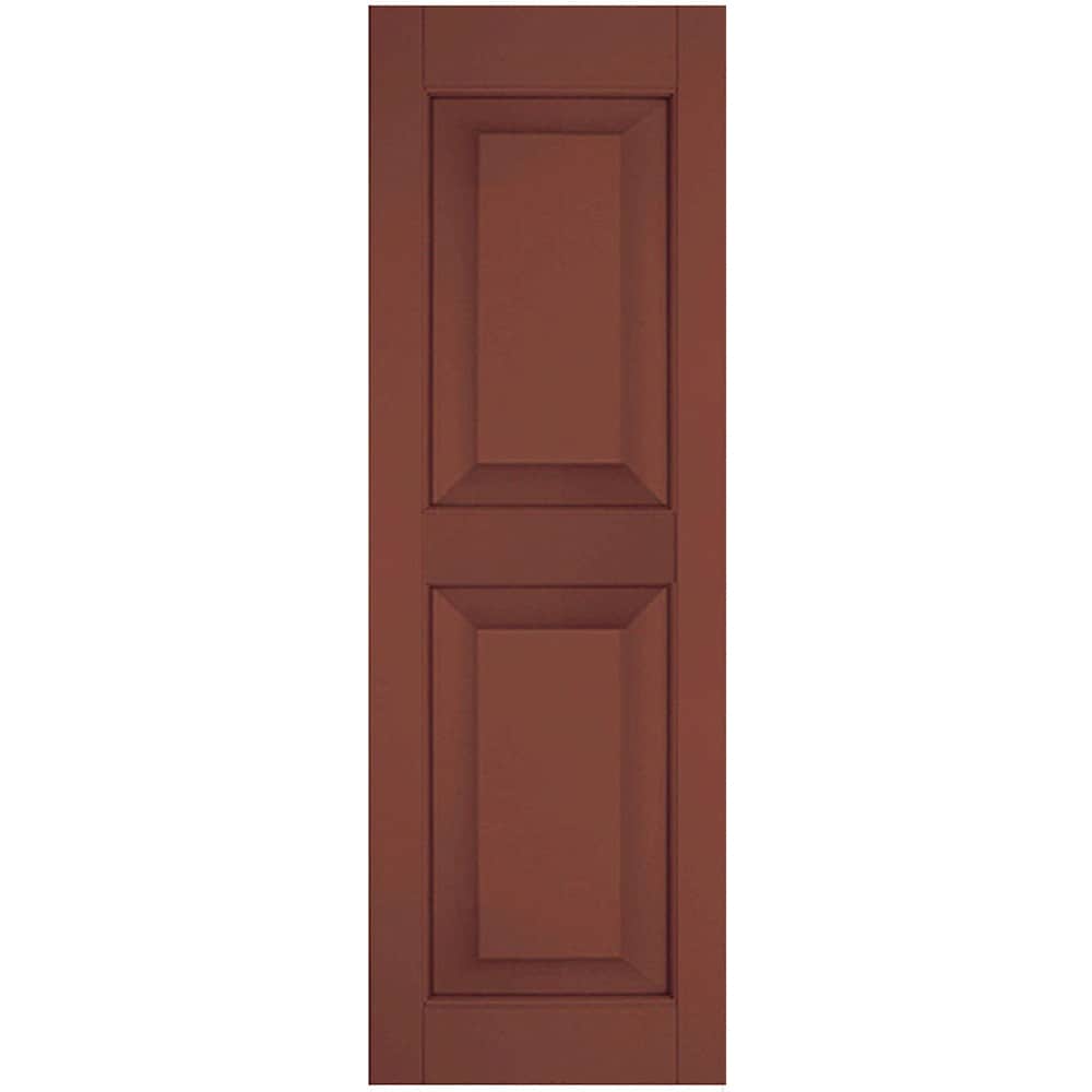 Ekena Millwork 18-in W x 38-in H Country Redwood Raised panel Wood Exterior Shutters ( 2 -Pack )