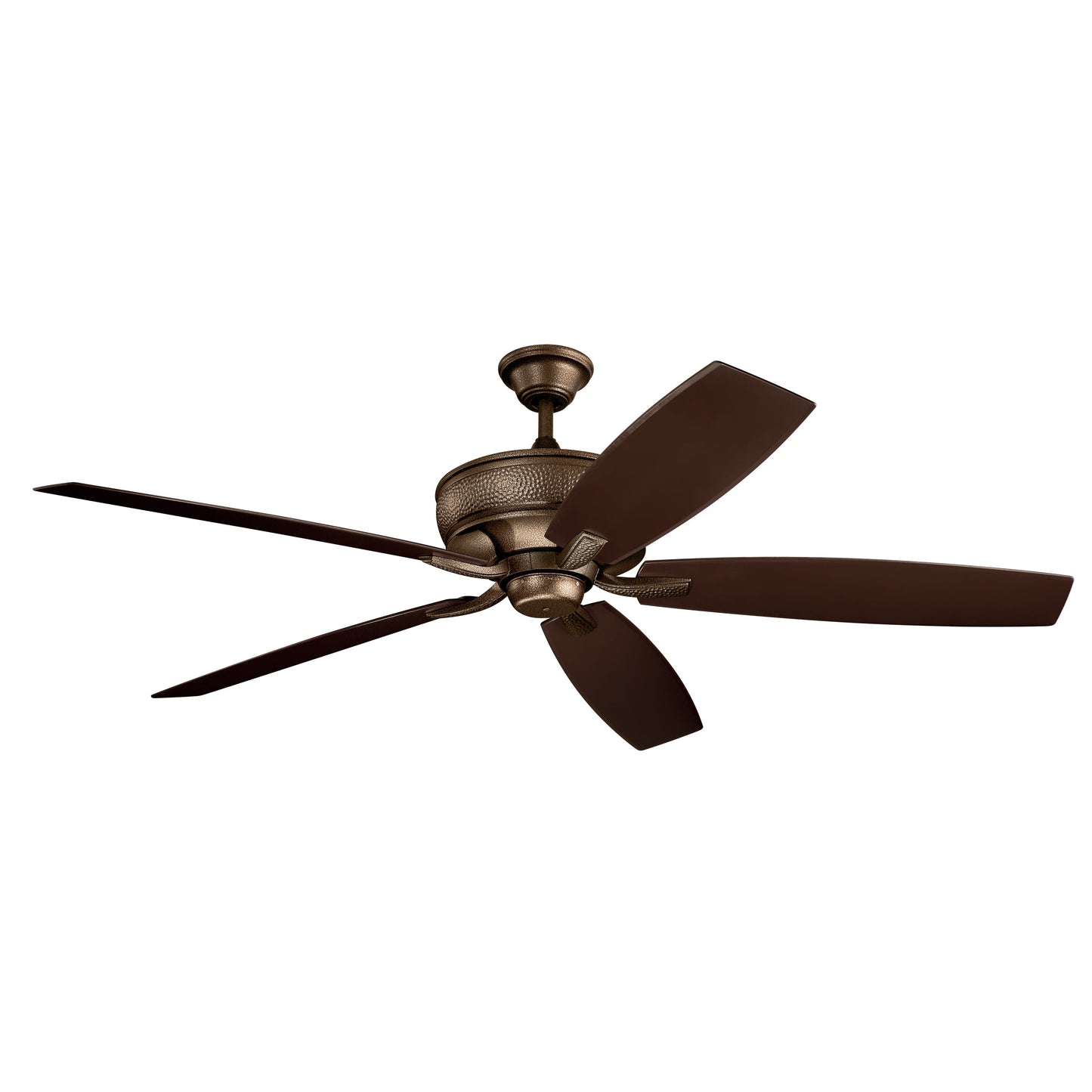 Kichler Monarch 70-in Outdoor Weathered Copper Powder Coat with Brown Blades Ceiling Fan Light Kit Compatible - Remote Included ( 5 -Blade ) 1695045
