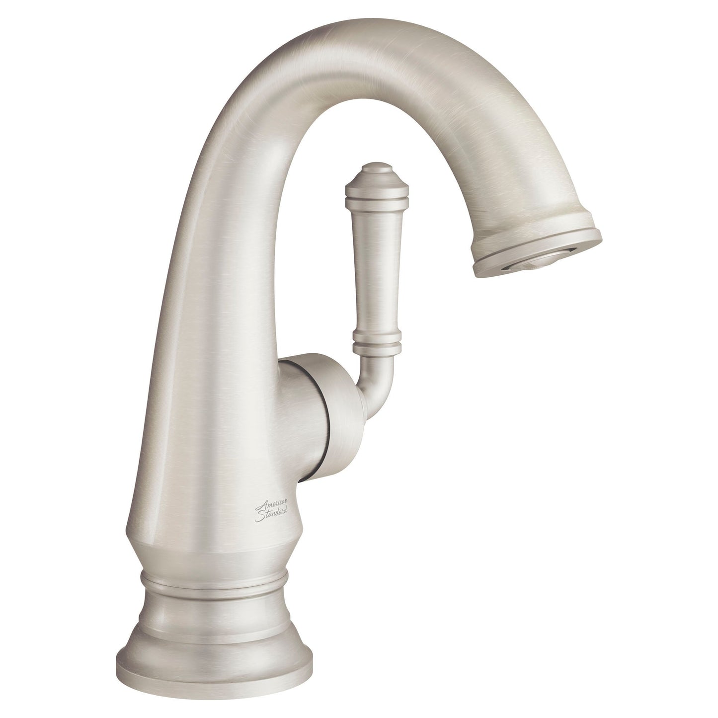 American Standard Delancey Brushed Nickel Single hole 1-handle WaterSense Mid-arc Commercial/Residential Handle Bathroom Sink Faucet with Drain