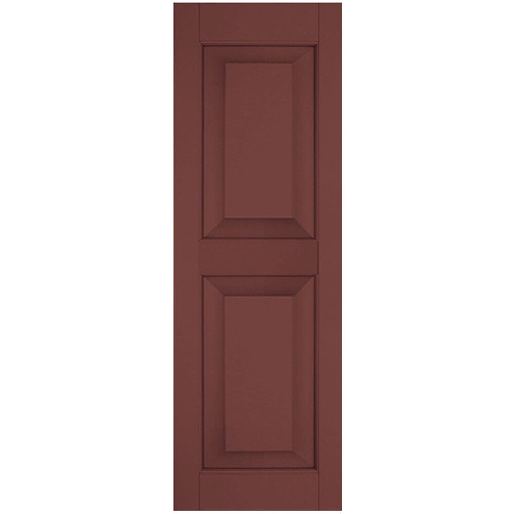 Ekena Millwork 12-in W x 32-in H Cottage Red Raised panel Wood Exterior Shutters ( 2 -Pack )
