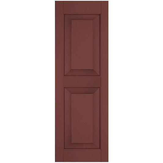 Ekena Millwork 12-in W x 32-in H Cottage Red Raised panel Wood Exterior Shutters ( 2 -Pack )