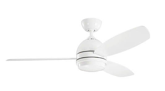 Kichler Vassar 52-in Integrated LED White with White/Silver Blades Ceiling Fan With Light ( 3 -Blade ) 1694989