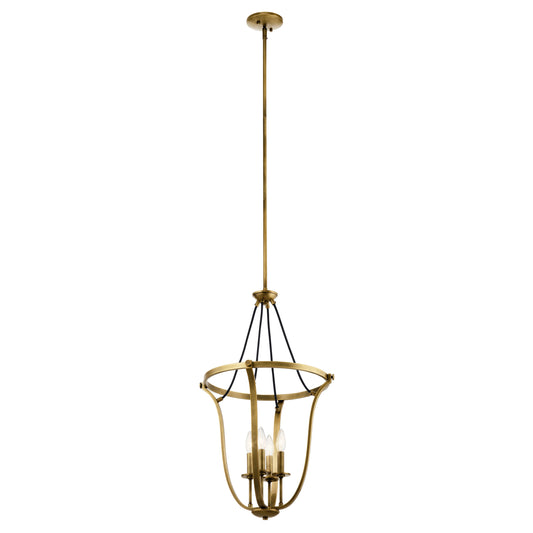 Kichler Thisbe 4 -Light Natural Brass Traditional Lantern Large Hanging Pendant light 1958881