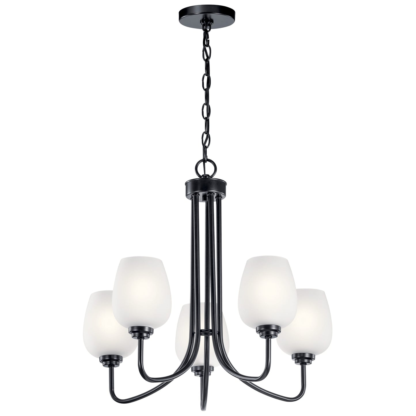 Kichler Valserrano 5 -Light Black Traditional For Use in Bedrooms, Dining Rooms, Foyers, Kitchens, Living Rooms Chandelier 1958930