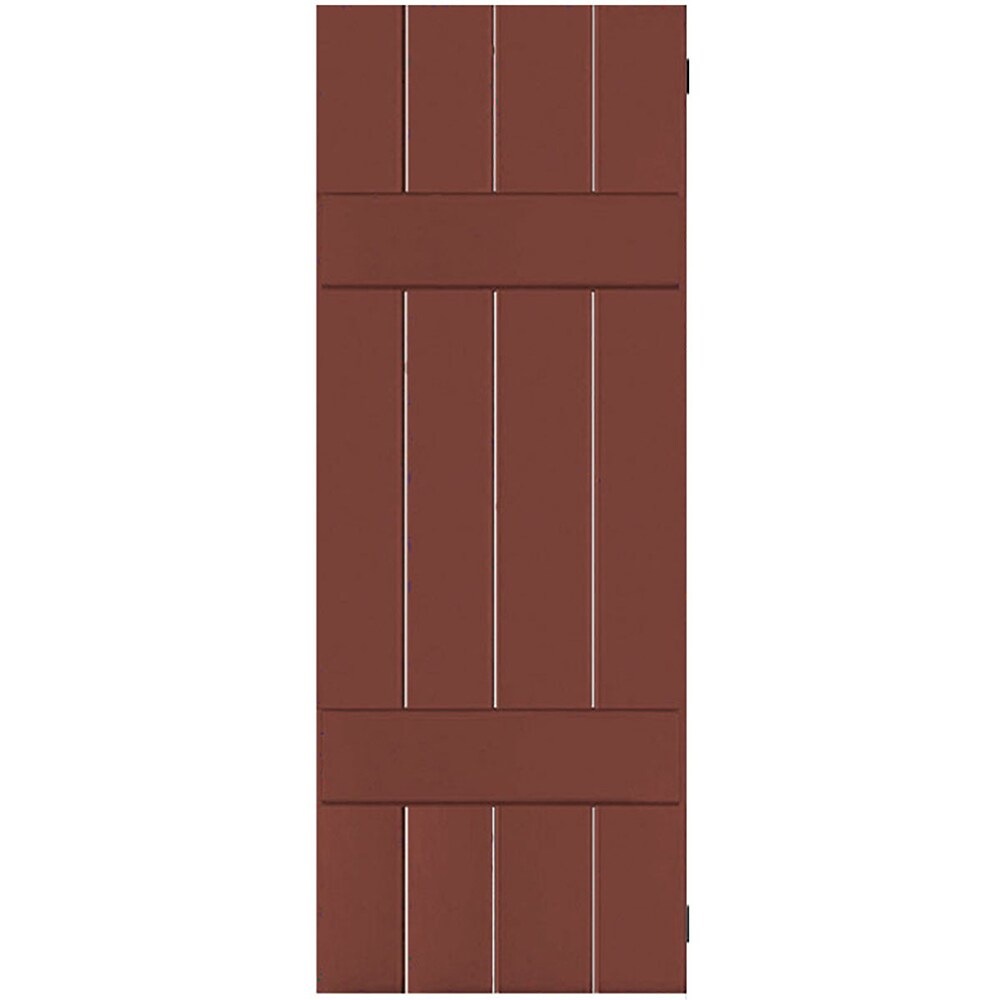 Ekena Millwork 15-in W x 52-in H Country Redwood Board and batten Wood Exterior Shutters ( 2 -Pack )