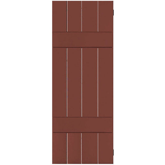 Ekena Millwork 15-in W x 52-in H Country Redwood Board and batten Wood Exterior Shutters ( 2 -Pack )