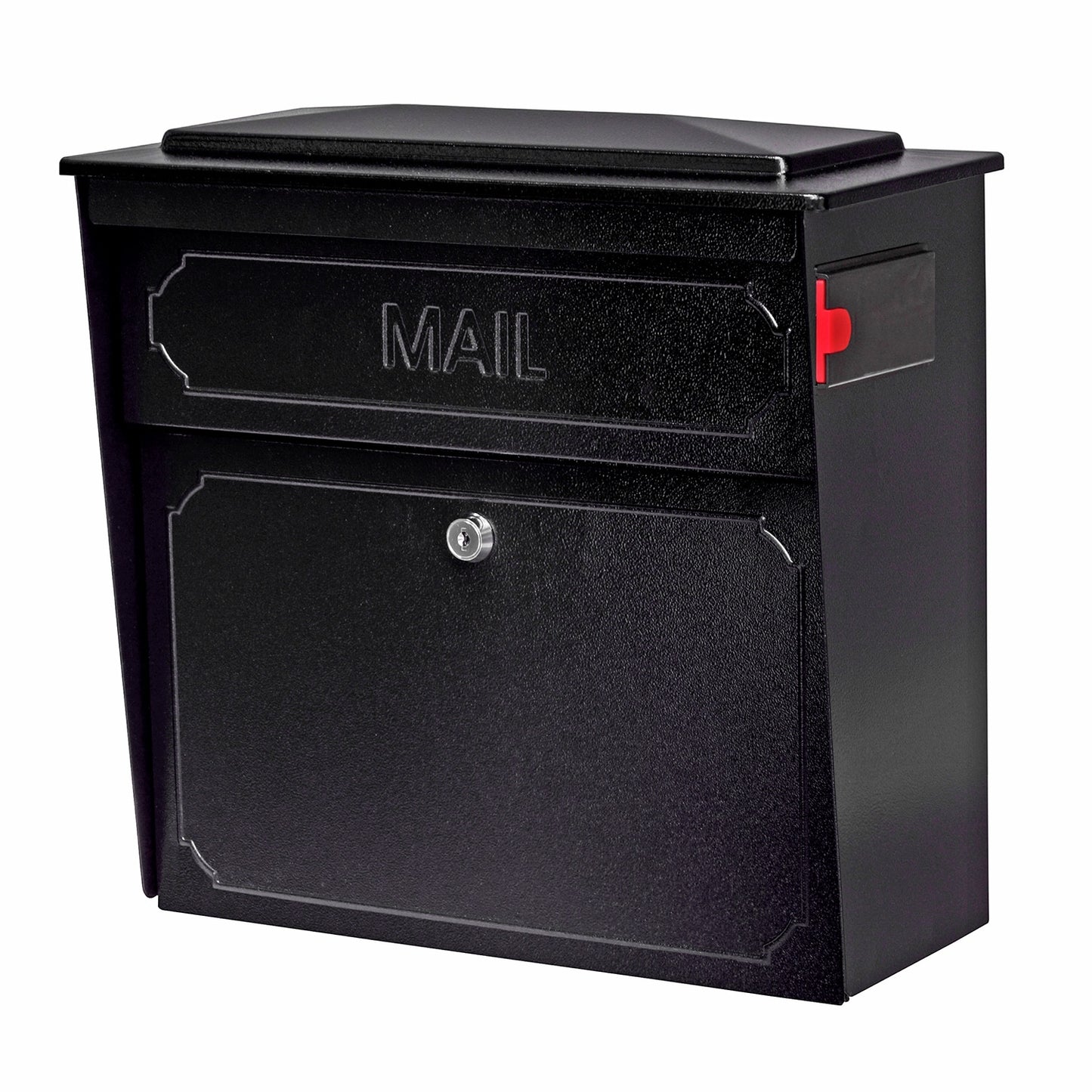 Mail Boss Wall Mount Black Metal Large Lockable Mailbox 7172