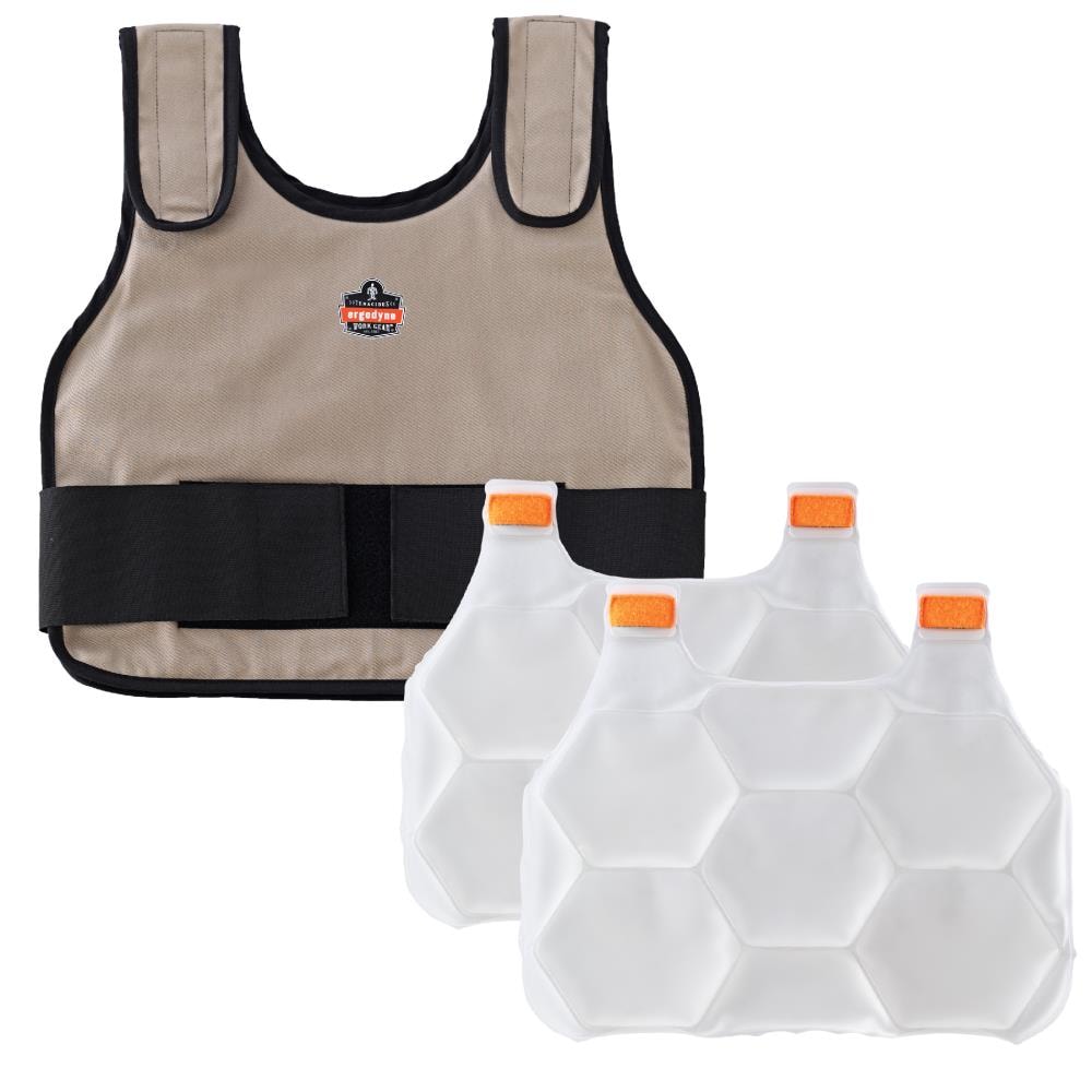 Ergodyne Unisex Off-white Cotton Cooling Vest (L/XL)