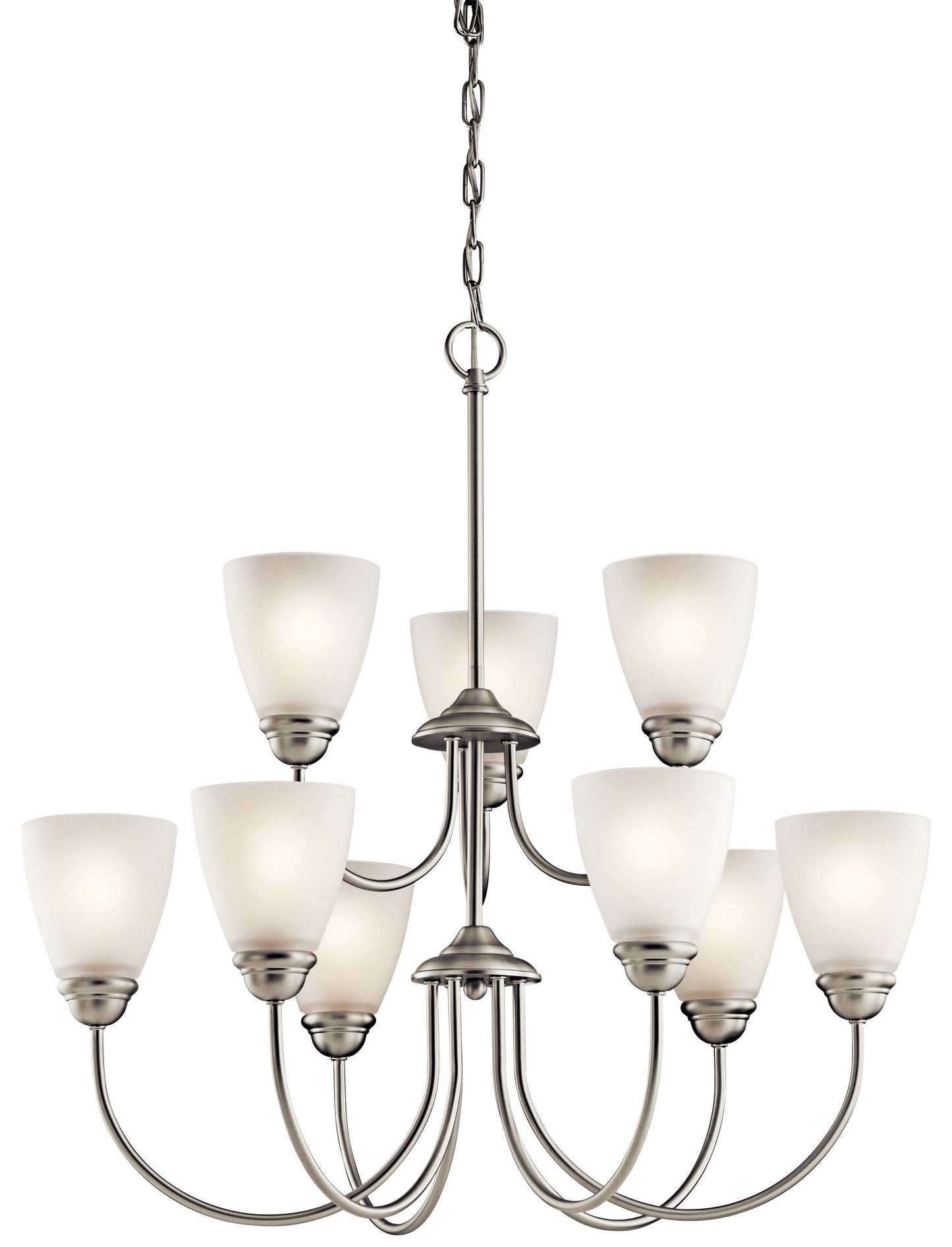 Kichler Jolie 9 -Light Brushed Nickel Transitional For Use in Dining Rooms, Foyers, Living Rooms Chandelier 1252717