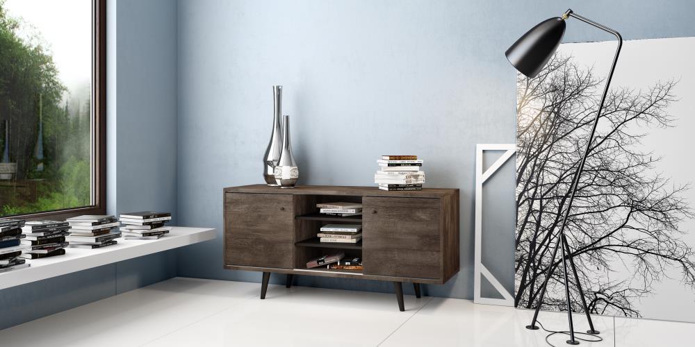 Amazonia Midtown Concept Modern/Contemporary Distressed Brown 26-in W TV stand ( Accommodates TVs up to 55-in )