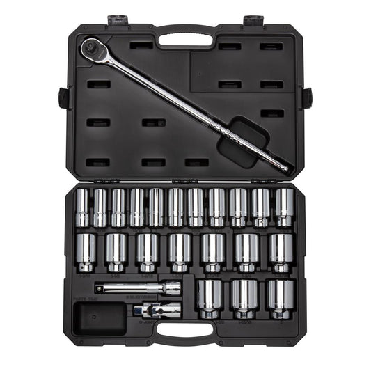 TEKTON 3/4-in Drive Standard (SAE) Deep Socket Set (25-Pieces) SKT35106