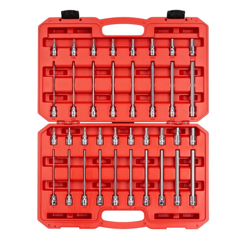 TEKTON 36-Piece 3/8-in Drive Set Hex Bit Driver Socket Set SHB91304