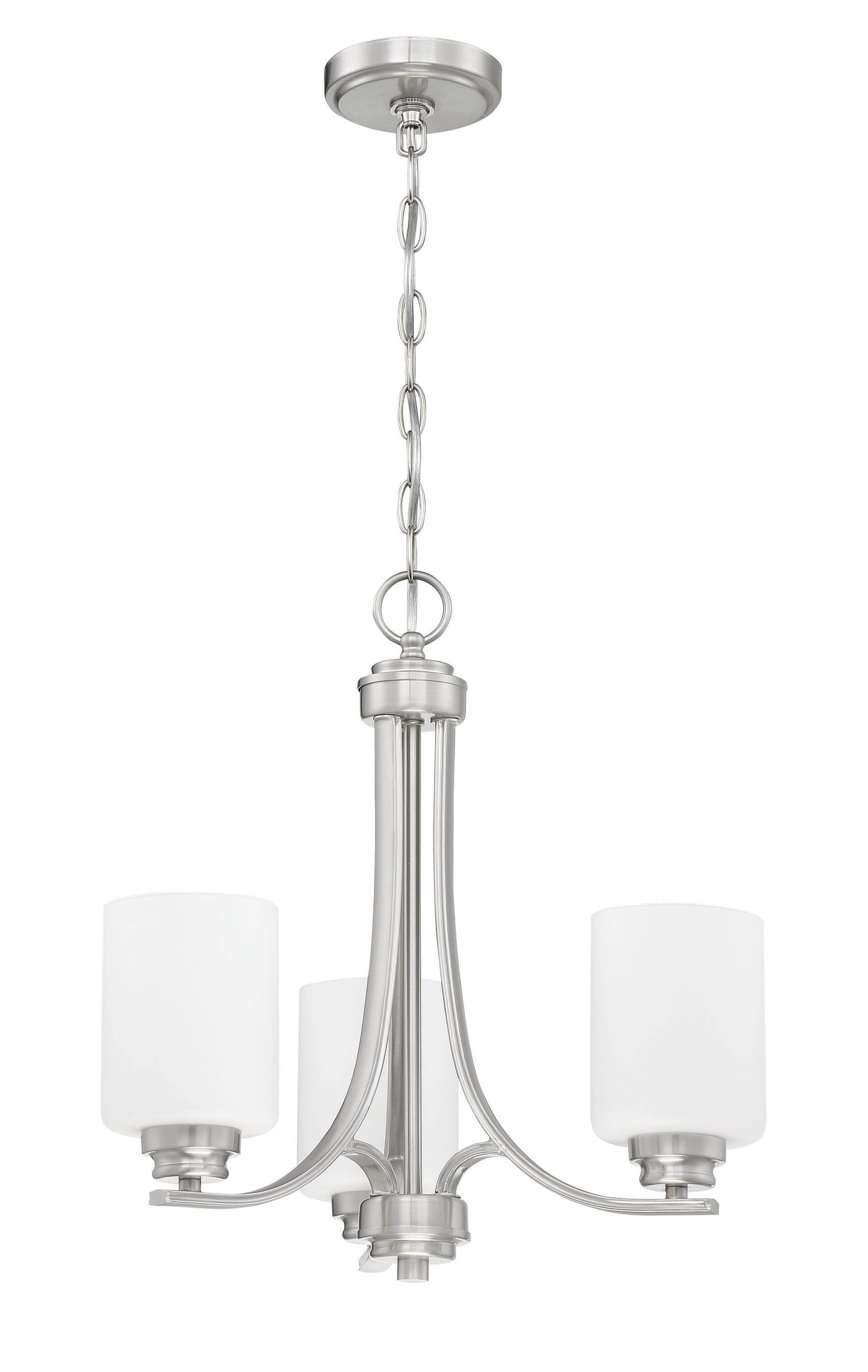 Craftmade Bolden 3 -Light Brushed Nickel Transitional For Use in Bedrooms, Dining Rooms, Foyers, Kitchens, Living Rooms Chandelier 2180065