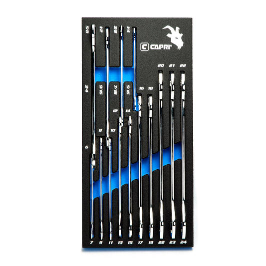 Capri Tools 14-Piece Set 6-point (SAE) and Metric Combination Standard Open End Wrench CP11850-14MST