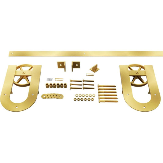 Goldberg Brothers 64-in Jacob-fts Gold Indoor Horseshoe Single Double Barn door hardware kit