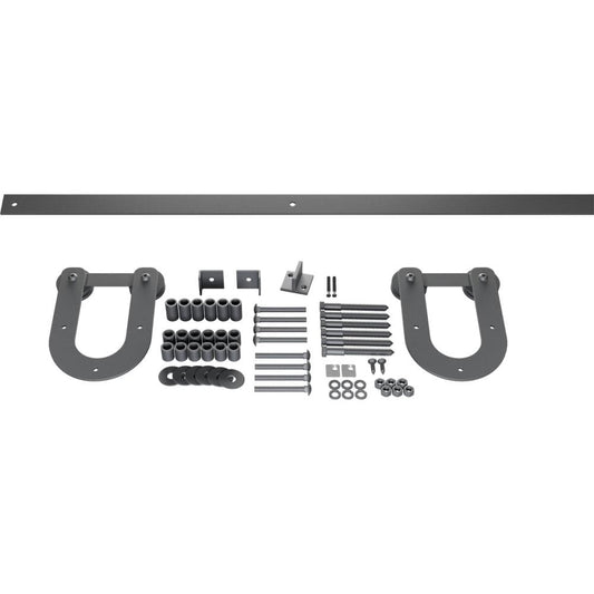 Goldberg Brothers 72-in Silver Metallic Indoor Horseshoe Single Double Barn door hardware kit