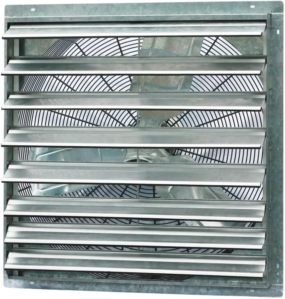iLIVING Single Speed Shutter Exhaust Fan 30-in Indoor Silver Wall Mounted Fan ILG8SF30S