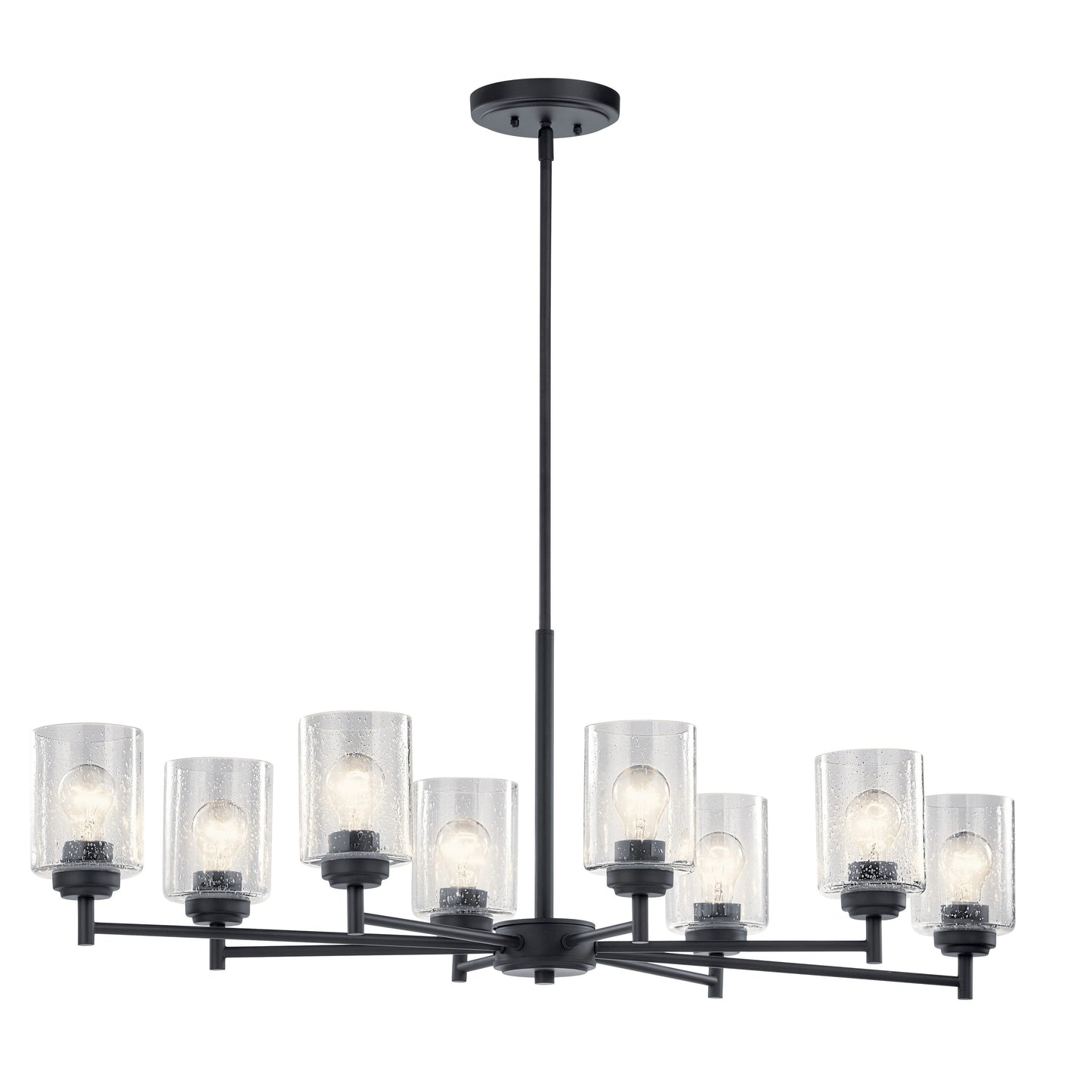 Kichler Winslow 8 -Light Black Modern/contemporary For Use in Bedrooms, Dining Rooms, Foyers, Kitchens, Living Rooms Chandelier 2416115