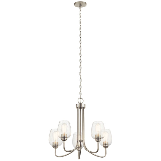 Kichler Valserrano 5 -Light Brushed Nickel Traditional For Use in Bedrooms, Dining Rooms, Foyers, Kitchens, Living Rooms Chandelier 2416128