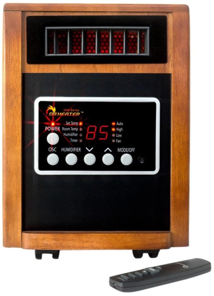 Dr. Infrared Heater Up to 1500-Watt Infrared Quartz Cabinet Indoor Electric Space Heater with Thermostat and Remote Included DR-998