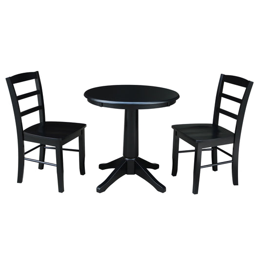 International Concepts Black Casual Dining Room Set with Round Table ( Seats 2 )