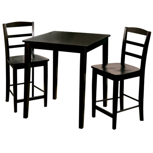 International Concepts Black Casual Dining Room Set with Square Table ( Seats 2 )