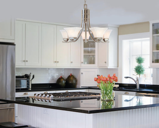 Minka Lavery Agilis 5 -Light Brushed Nickel Modern/contemporary For Use in Bedrooms, Dining Rooms, Foyers, Kitchens, Living Rooms Chandelier 1664088