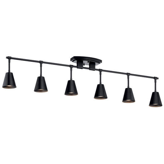 Kichler Sylvia 45-in 6 -Light Black G5.3 base Mid-century Track Bar 2645856
